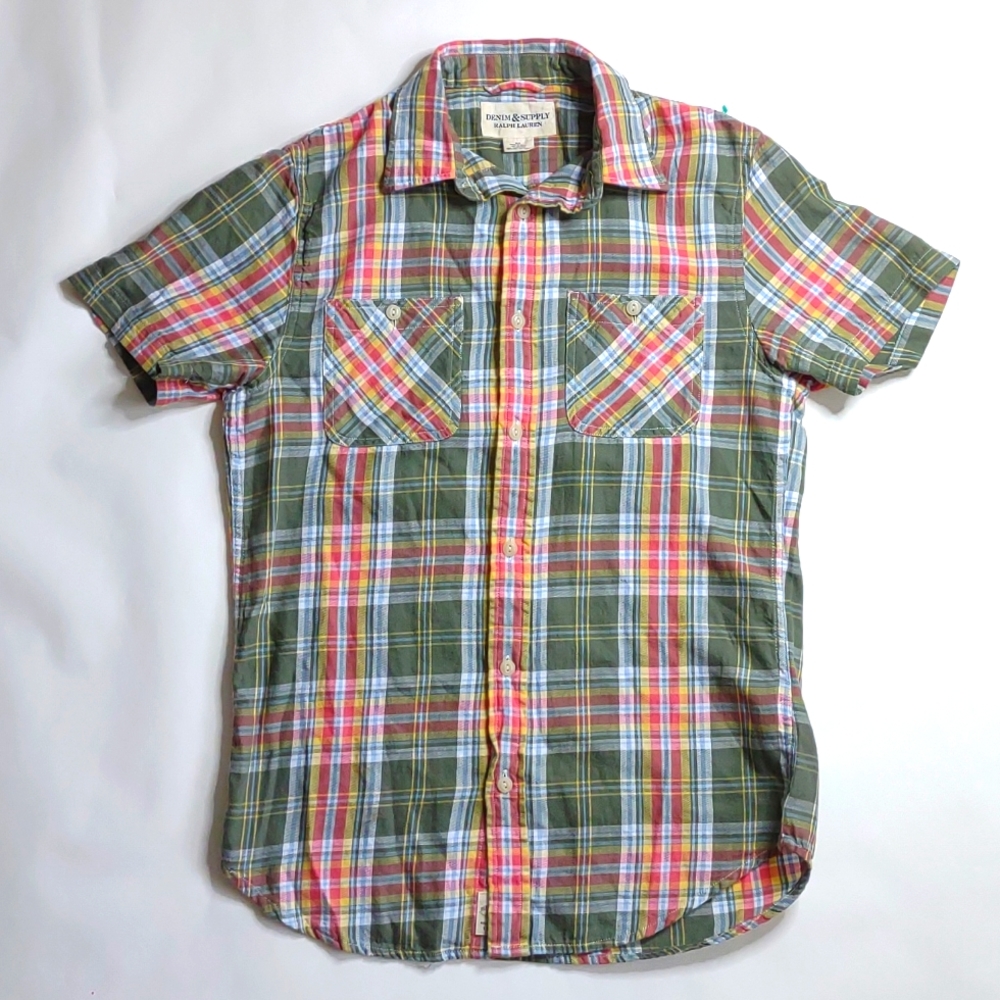 Denim and Supply by Ralph Lauren. Men's small green yellow and red plaid